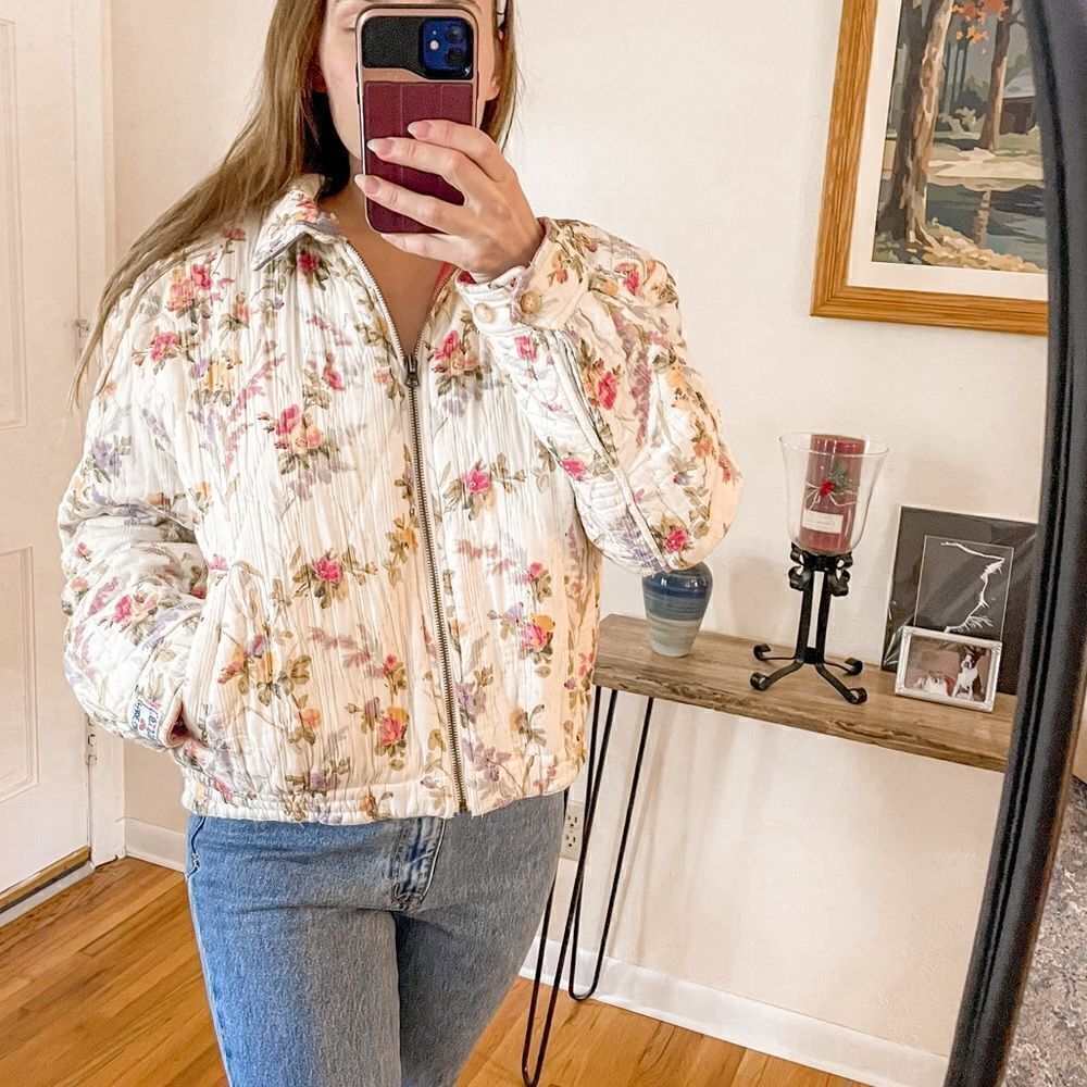 Ralph Lauren Vintage Reversible Quilted Jacket Aztec Floral